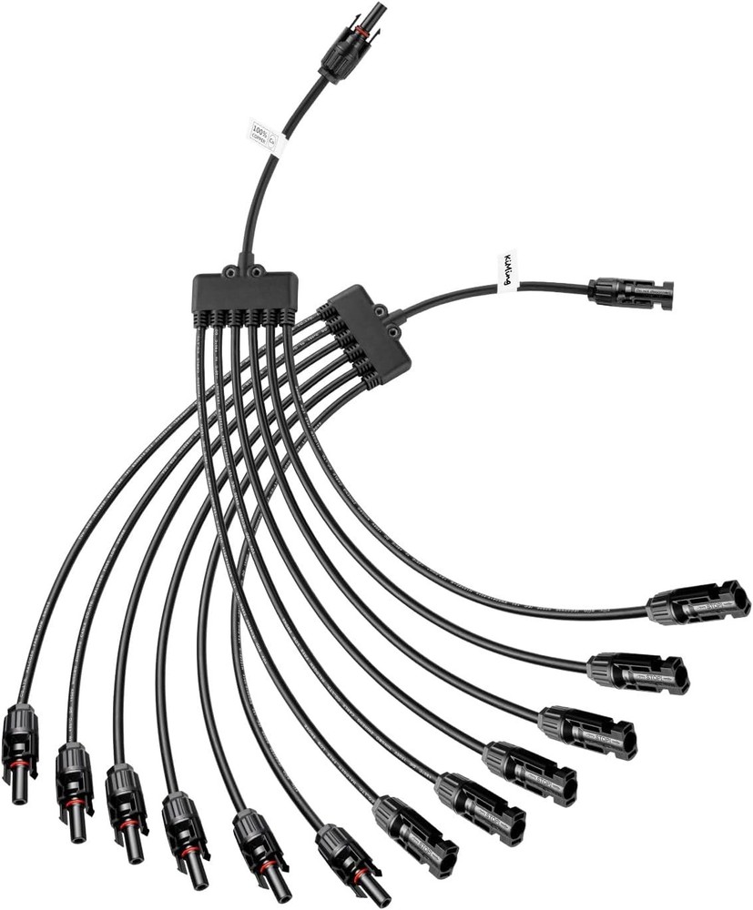 Solar Y Connector – 1 to 6 Parallel Solar Panel Connector, 63cm Extension, Hi…