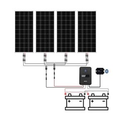 ECO-WORTHY 400 Watt 12 Volt Premium Solar Panel Kit :4pcs 100W Solar Panel+ 4…
