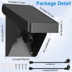 Solar Panel for Blink Outdoor 4 (4Th Gen)/Xt3/Xt2/Xt Cameras – IP67 Weatherproof