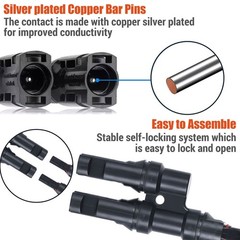 1 Pair T Branch Connectors Solar Panel Connector MMF+FFM for Parallel Connection