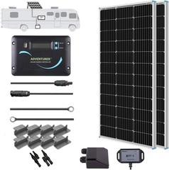200W Monocrystalline RV Solar Panel Kit with 30A Charge Controller for Off-Grid