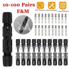 10-100 Pairs Waterproof Male Female M/F Wire Cable Connector Solar Panel Adapter