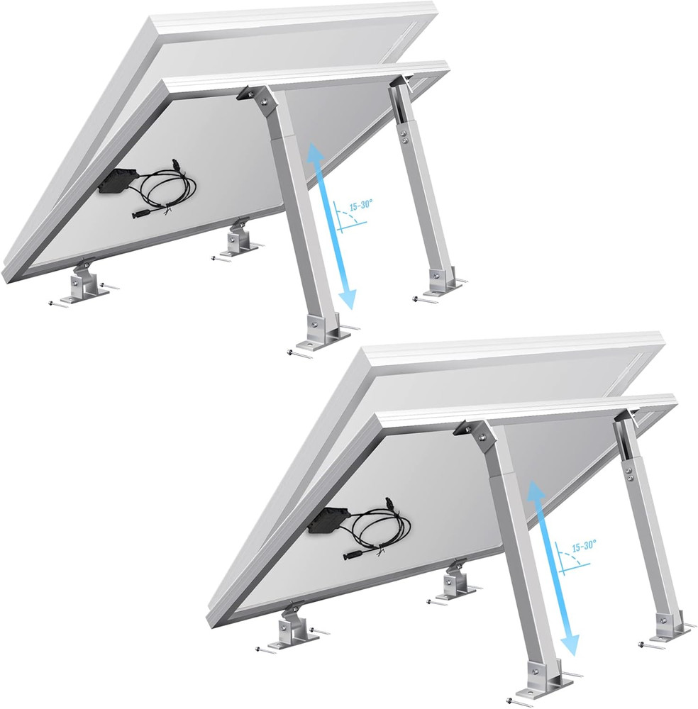2 Sets (4Pcs) Solar Panel Mounting Brackets – Adjustable Solar Panel Tilt Mount
