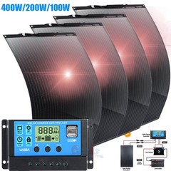 400W Flexible Solar Panel Kit Mono Portable Power Camping Home RV Battery Charge