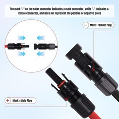 40Feet 10AWG Solar Extension Cable for Solar Panels RV Marine Camper Ferry