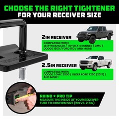Rhino USA Hitch Tightener Anti Rattle Clamp for 2in Hitches Heavy Duty Steel