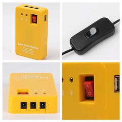 Solar Power Panel Generator Kit Home System USB 5V Charger 3 LED Bulbs Light