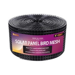 6in x 50FT Solar Panel Bird Mesh Black PVC Coated Steel Solar Panel Bird Guar…
