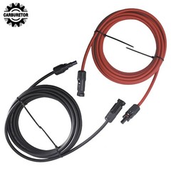 Solar Panel Extension Cable Wire Connector 1 Pair 15ft Black + Red 10 AWG