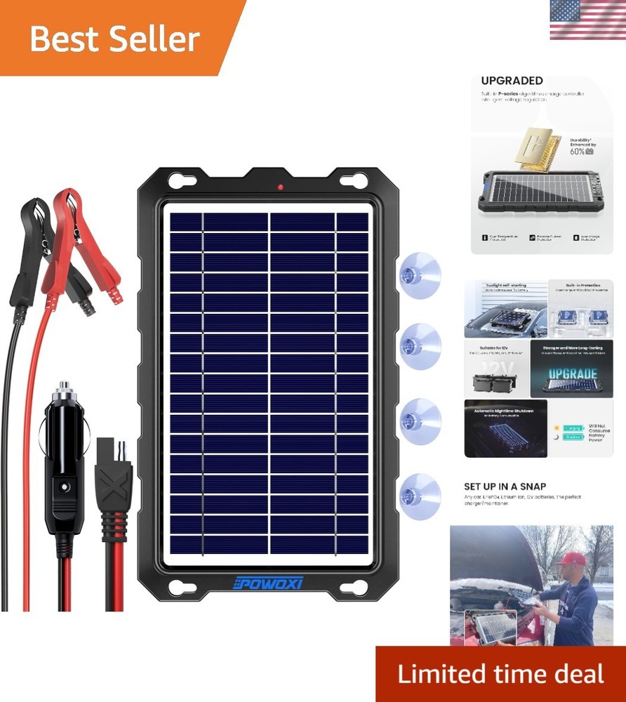 Efficient 7.5W Solar Battery Maintainer with Easy Installation – Eco-Friendly