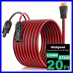 12AWG XT60i Solar Cable 20FT, Solar to XT60i Cable 3 10 15 25 30 40 50FT, Sol…