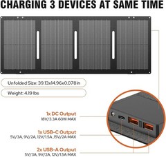 Versatile 300W Solar Power Station – 60W Foldable Panel for Outdoor Adventures
