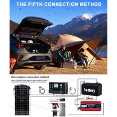 7000W Solar System Kit 100A Controller DC12V AC110 220V Panel for RV Boat CampIY