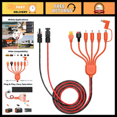 7-in-1 Solar Panel Connector Kit, Universal M-C-4 to DC 8mm XT60 Adapter for RV,