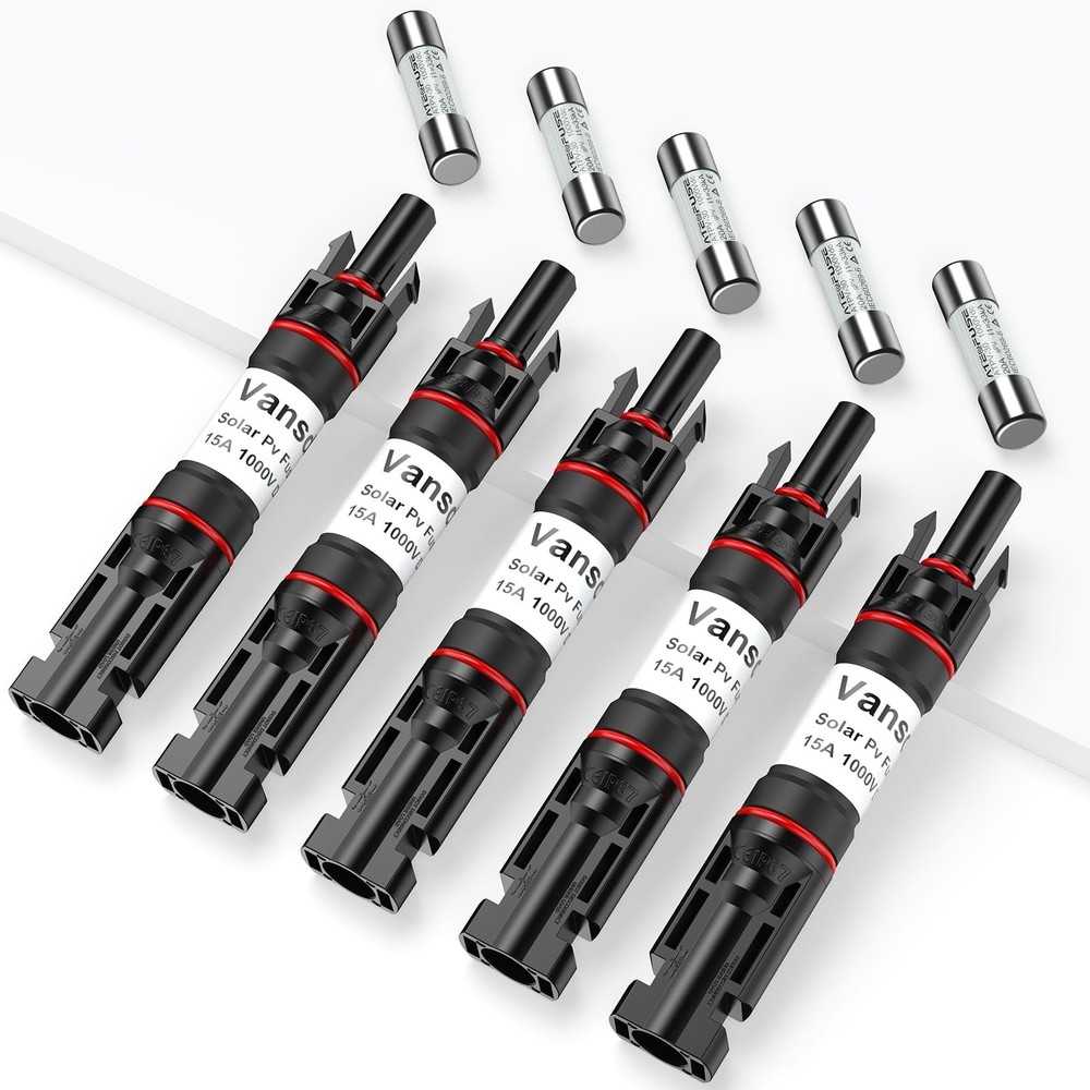 Vansdon 5PCS 15A Solar Fuse Holder Inline for Solar Panel and Controller | 15…