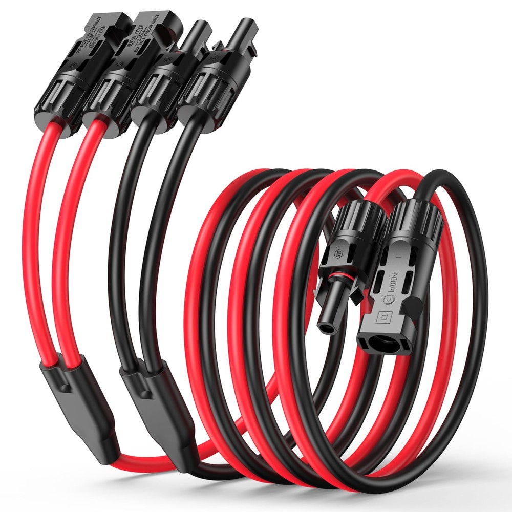 Y-Branch Solar Connectors Extension Cable, 10.8FT 12AWG Solar Cable Parallel …