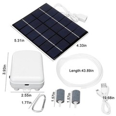 Solar Oxygen Pump for Fish Ponds and Tanks 2W 6V with Air Stones and Tubing