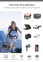 500W Portable Power Station 140400mAh lithium ion battery (Solar Panel Optiona)