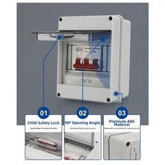 Waterproof Distribution Box 12 to 24 Circuits Flame Retardant PC Panel ABS