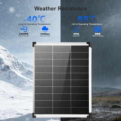 50W Solar Panel Controller Kit 12V Mono Off-Grid Battery Home RV Camping Boat