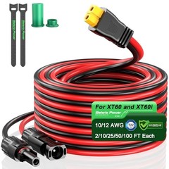 Bateria Power Solar Panel Cable 12AWG 50FT XT60