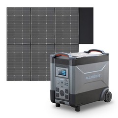 ALLPOWERS 4000W 3456Wh LiFePO4 Portable Power Station & 600W Mono Solar Panel