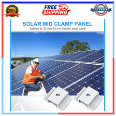 100x Solar Panel Mid Clamps 27mm Aluminum Brackets for Solar Mounting System