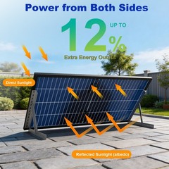 ACOPOWER 230W 12V Bifacial Solar Panel 16BB N-Type 25.4% High Efficiency