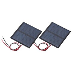 2 pcs mini solar panels 3V 0.375W 125mA for circuit with 2 cables 52mm