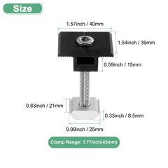12pcs Solar Panel Mount Mid Clamps t Clips 45mm Aluminum for RVs Black