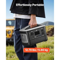 600W Solar Generator: 493Wh LiFePO4 Battery, 8-Port Power Station for Camping