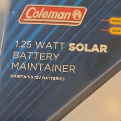 Coleman 1.25 Watt 12 Volt Solar Battery Maintainer New