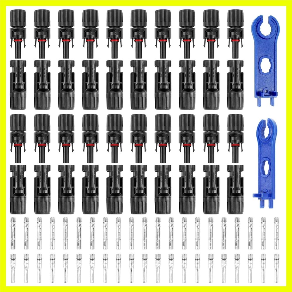 40PCS 20Pairs Solar Panel Connectors, Male/Female Multi-Contact 4 Solar Conne…