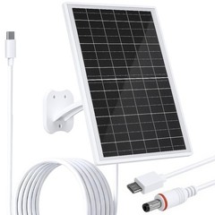 FUTUREZEN 13W Solar Panel for Security Cameras & Trail Cameras, USB-C, Micro …
