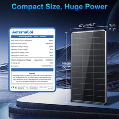 Solar Panels, 200w bifacial n Type 18bb A+ Grade Solar Module IP68 Waterproof…