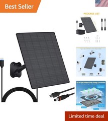 10W 5V USB Solar Panel Charger for Rechargeable Battery Camera | USB-C & DC 5…