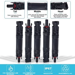 15A Solar Fuse Holder Inline, Waterproof Connector for Solar Panels & Controller
