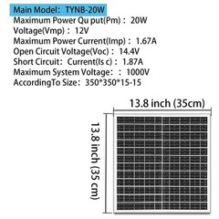 12V Solar Panel 17W 20W 25W MonoFor crystalline for DIY Solar Charging Kit