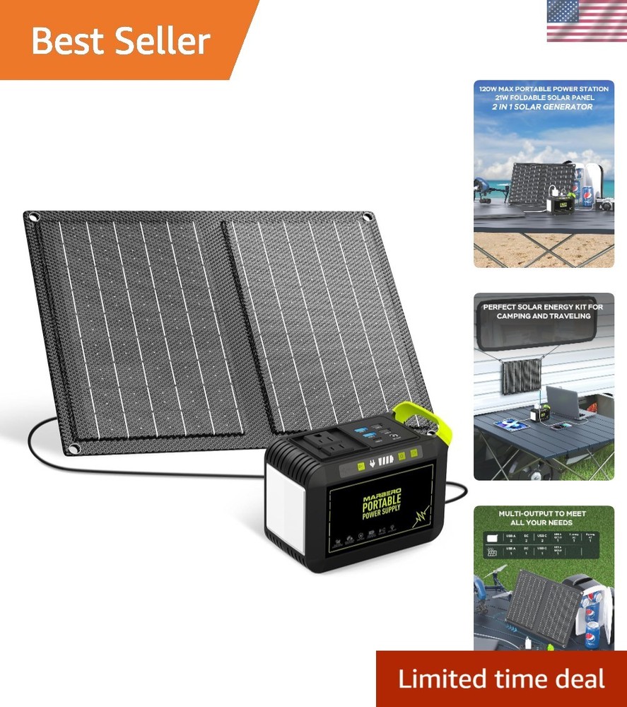 Emergency-Ready 88.8Wh Portable Solar Generator & 21W Panel – Lightweight Design