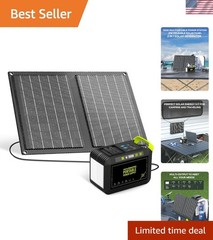 Emergency-Ready 88.8Wh Portable Solar Generator & 21W Panel – Lightweight Design