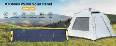 VTOMAN VS200 Portable Solar Panel for Power Station, 200W/19V/Foldable/IP67