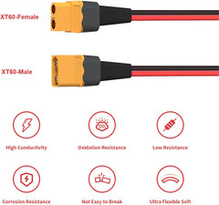 10AWG 75FT XT60 Extension Cable 2 6 10 20 35 50 75 100FT XT60 Female to Male Con