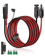 SAE Adapter Cable for Solar Panels – 1FT/2FT/10FT/20FT 10AWG Extension with Fuse
