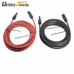 30 FT 12 AWG High Quality Solar Panel Extension Cable Wire Connector Black + Red