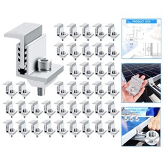 Compact 20-Pack Solar Panel End Clamps – Adjustable Aluminum Kits for Mounting