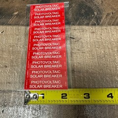 1/2″ x 2″ Photovoltaic Solar Breaker Labels 03-343 Solar PV Sticker Sheet of 10