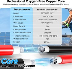 Mc4 to Xt60, 20FT Xt60 Connector Solar Charge Cable, 12AWG Pure Copper Solar Pan