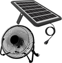 Solar Powered Fan, 8 Inch Install-Free, with 18W IP65 Portable Solar Panel, Clou