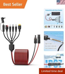 7-in-1 Solar Panel Adapter Connectors,3.6 Feet Universal 12AWG MC4 Cable to D…