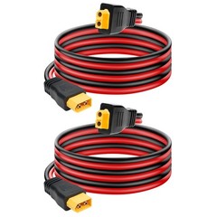 10AWG XT60 Extension Cable 3FT – 2PCS Male to Female Connector for Solar, RC, Po